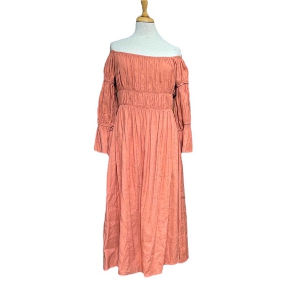 Cult Gaia NWT Pink Stella Linen-blend Midi Dress size Large - Picture 5 of 10